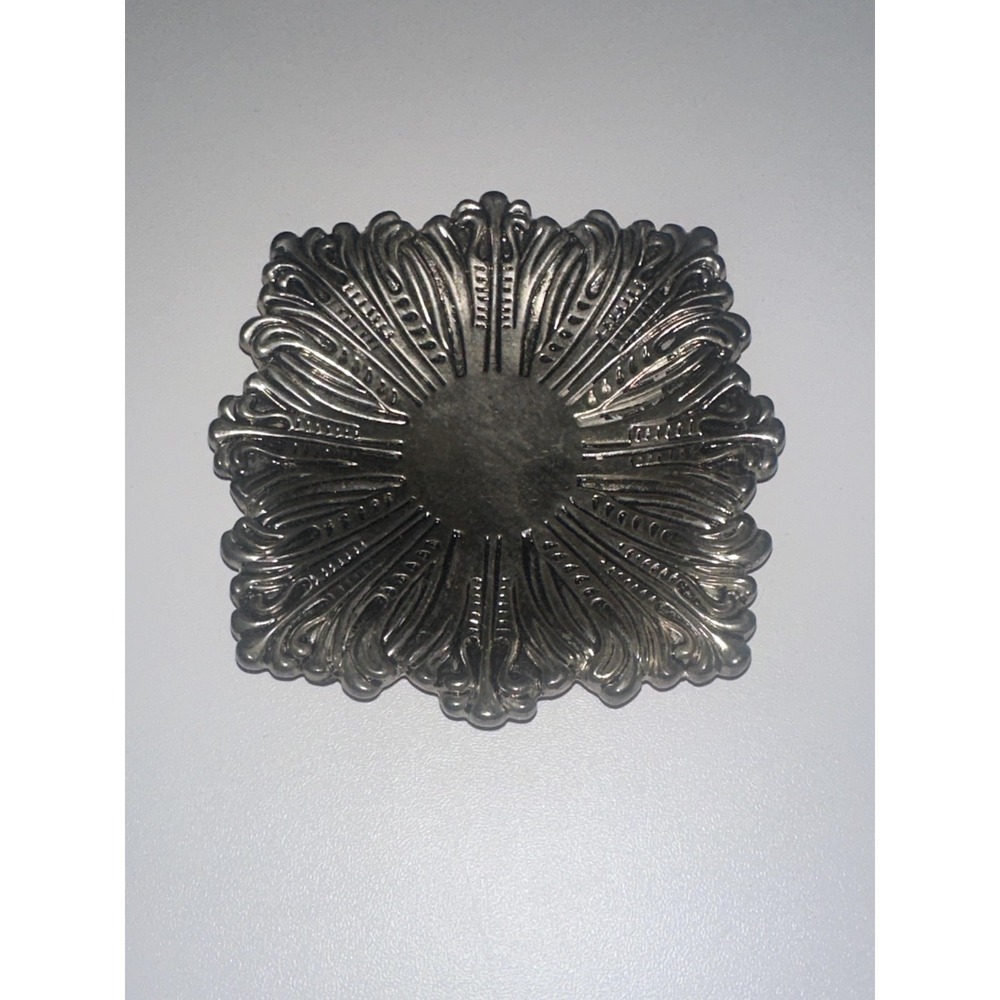 Godinger Silverplate Ornate Square Coaster Trinket Dish Baroque Rococo Decor‎